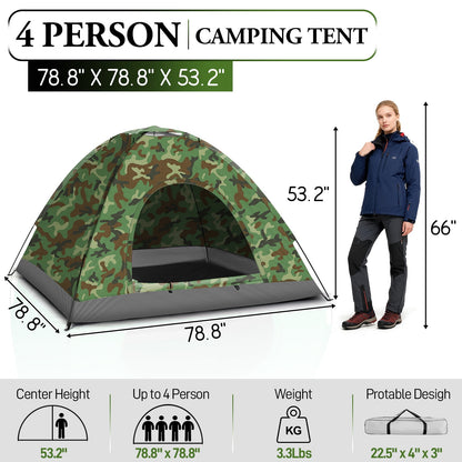 Astickl 4-Person Outdoor Camping Tent