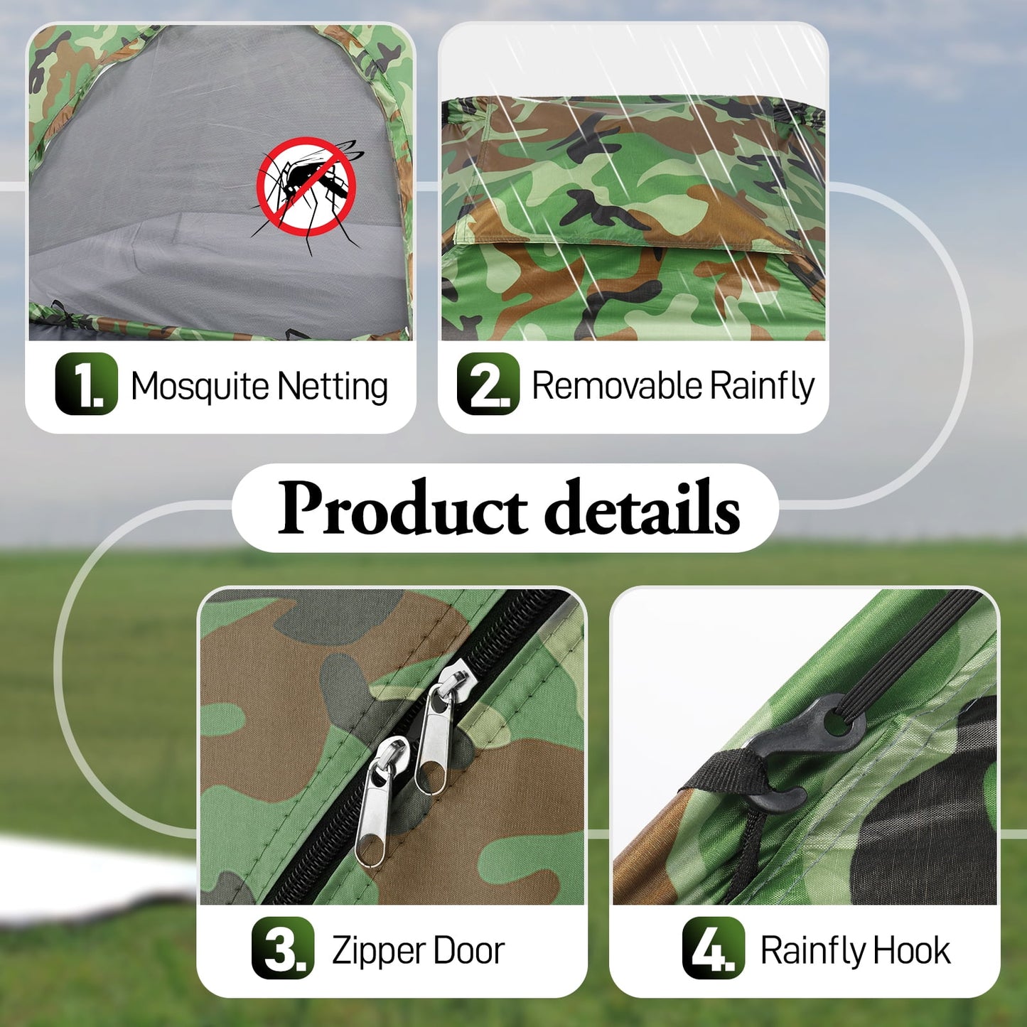 Astickl 4-Person Outdoor Camping Tent